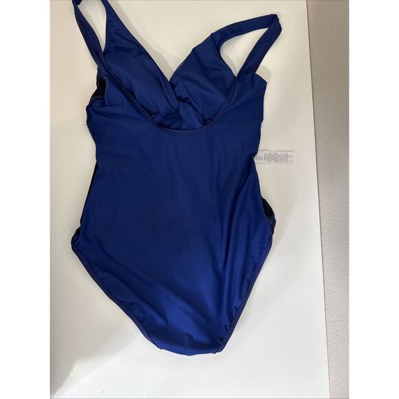Lauren Ralph Lauren Swimsuit Size 12 Blue One Piece Black Label Underwire - Picture 10 of 10